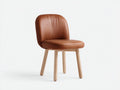Chaise de salle à manger - cuir synthétique - bois - 51x55x84 cm - marron-naturel - style moderne