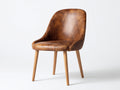 Chaise de salle à manger - cuir synthétique - bois - 56x58x84 cm - marron-naturel - design contemporain
