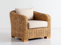 Fauteuil de jardin - rotin - 112x90x76 cm - marron-beige - style naturel