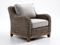Fauteuil de jardin - rotin - bois - 97x90x84 cm - gris naturel-gris clair - intemporel