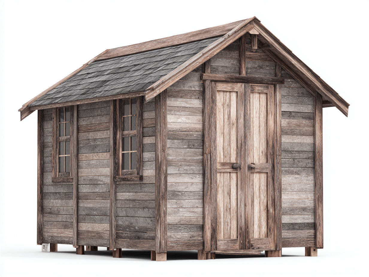 Abri de jardin - bois - 410x260x246 cm - brun-gris - style chalet