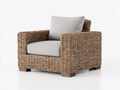 Fauteuil de jardin - rotin - bois - 98x91x78 cm - naturel-gris clair - moderne