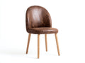 Chaise de salle à manger - cuir synthétique - bois - 54x56x83 cm - marron-naturel - style moderne