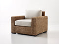 Fauteuil de jardin - rotin - bois - 99x91x77 cm - naturel-écru - contemporain