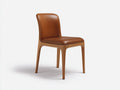 Chaise de salle à manger - cuir synthétique - bois - 50x55x87 cm - marron-naturel - style moderne