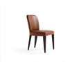 Chaise de salle à manger - cuir synthétique - bois - 51x55x89 cm - marron-noyer foncé - style moderne
