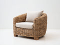 Fauteuil de jardin - rotin - 92x86x75 cm - naturel-beige - bohème