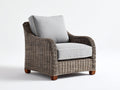 Fauteuil de jardin - rotin - bois - 93x89x82 cm - gris-gris clair - classique