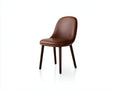 Chaise de salle à manger - cuir synthétique - bois - 50x54x83 cm - marron-noyer foncé - style moderne